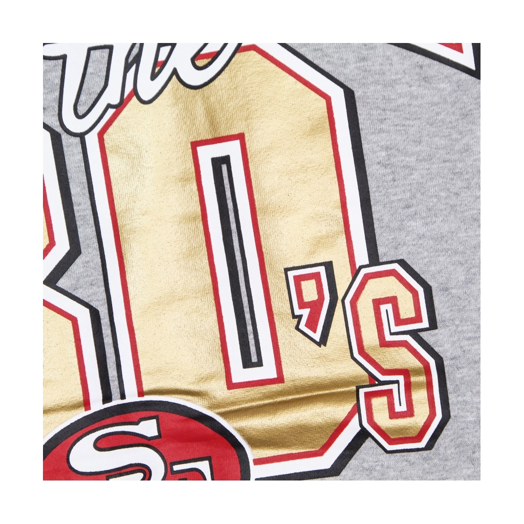 Mitchell & Ness San Francisco 49ers All Over Print Fleece Crew SWEATSHIRT  Grey - GREY HEATHER