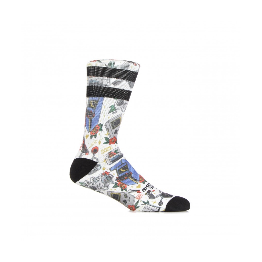 calza media uomo signature game over WHITE/MULTI