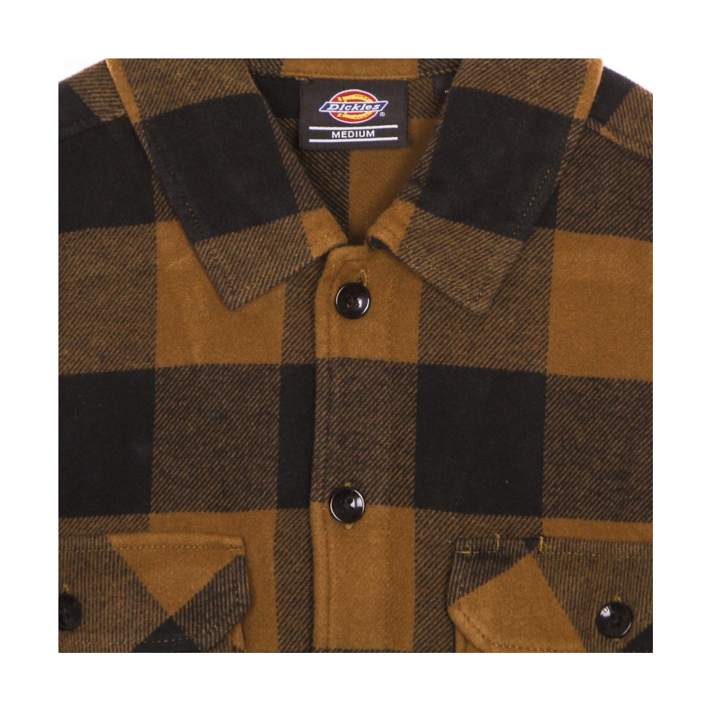 camicia manica lunga uomo new sacramento l/s shirt BROWN DUCK