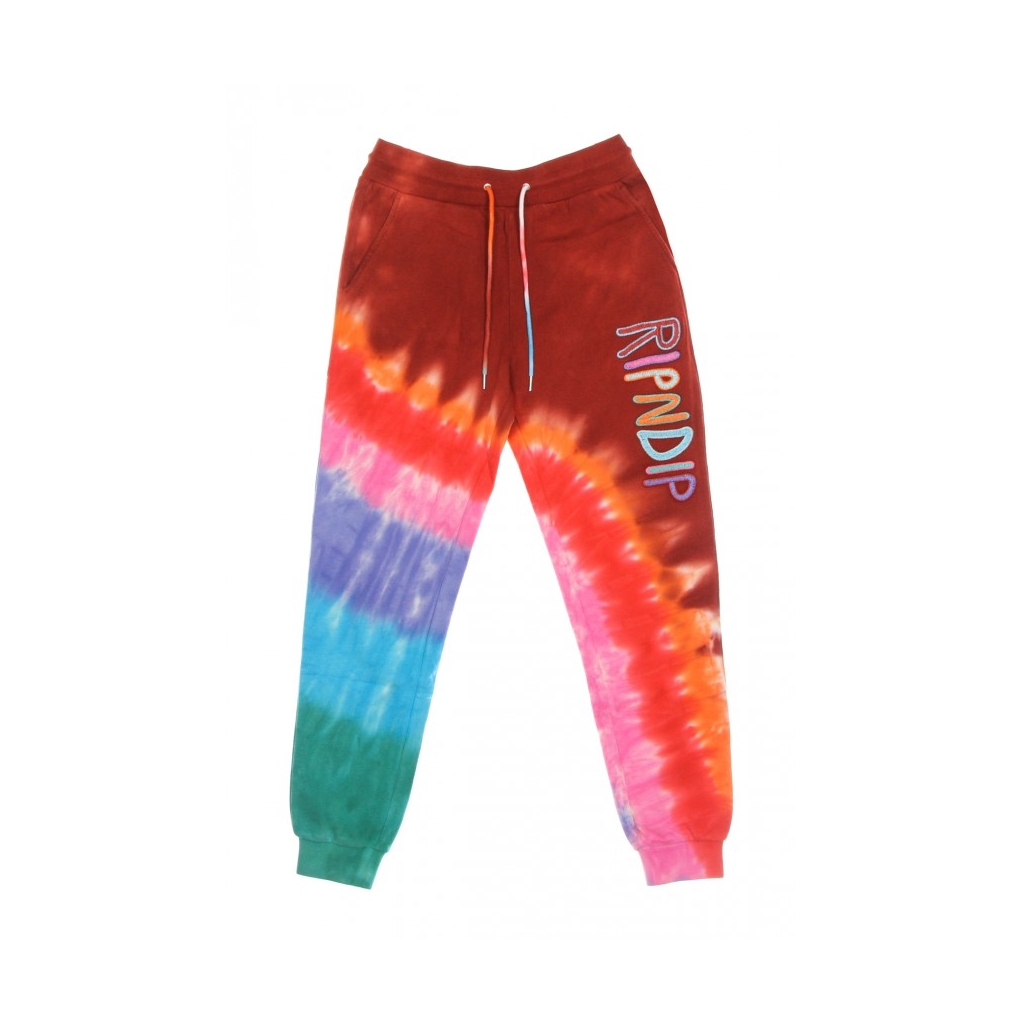 pantalone tuta leggero uomo og prisma embroidered sweatpants TIE DYE RED