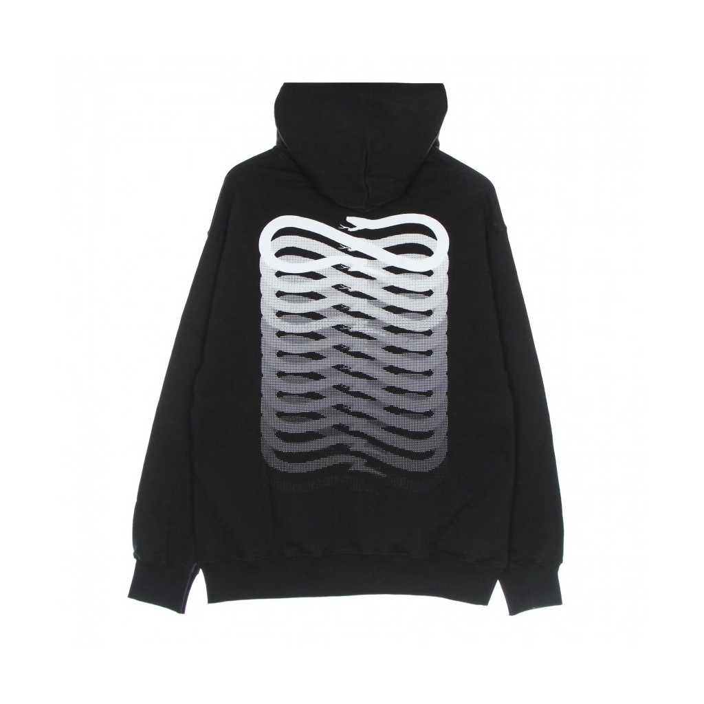 felpa cappuccio uomo ribs hoodie BLACK