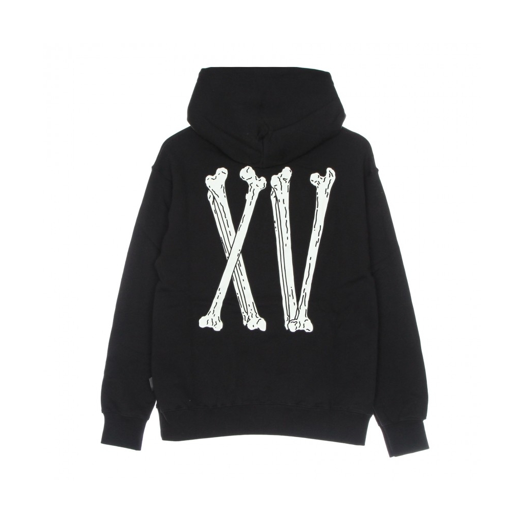 felpa cappuccio uomo xv bones hoodie BLACK