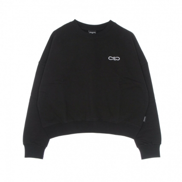 felpa girocollo corta donna logo crewneck BLACK