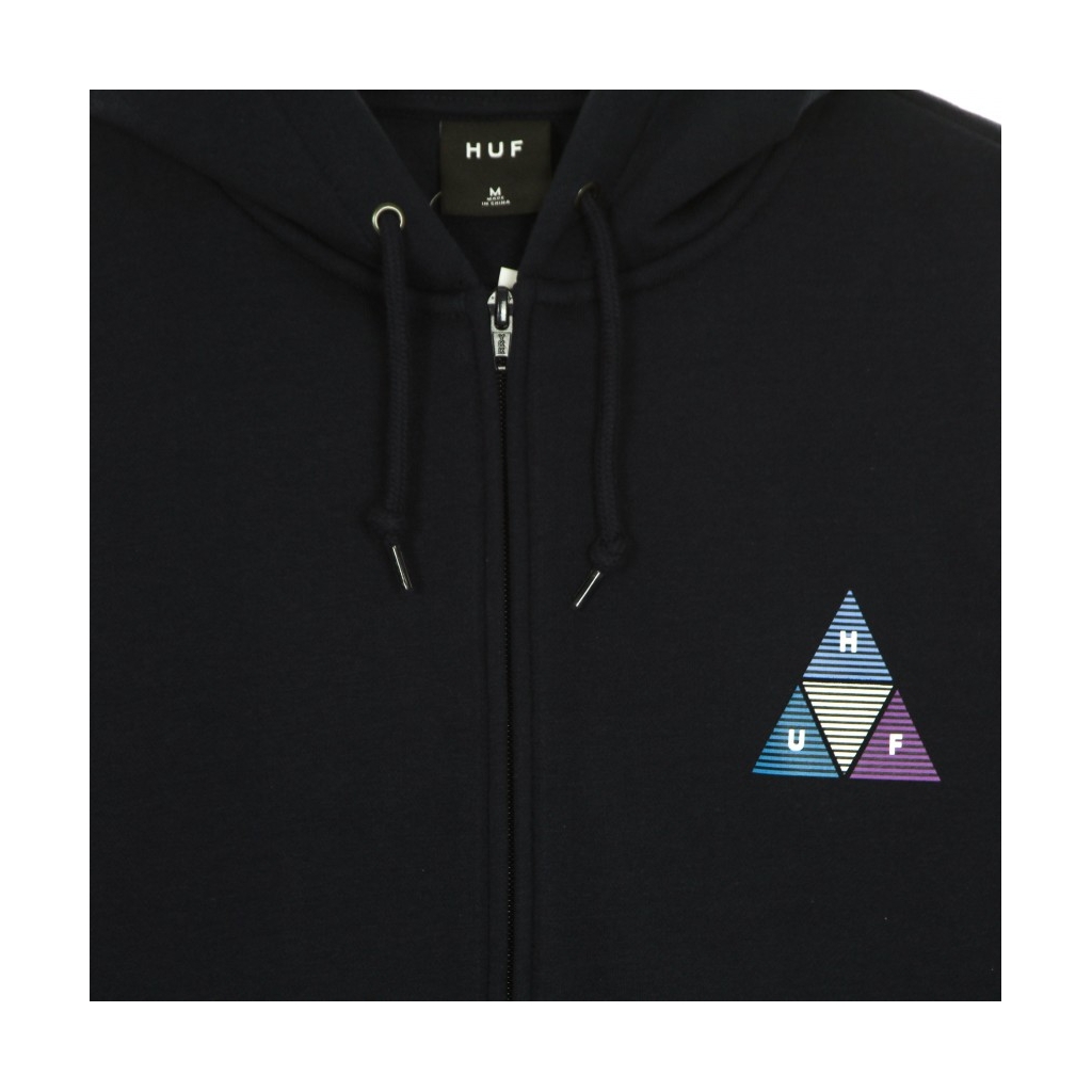 felpa cappuccio zip uomo prism triple triangle full zip hoodie NAVY BLAZER