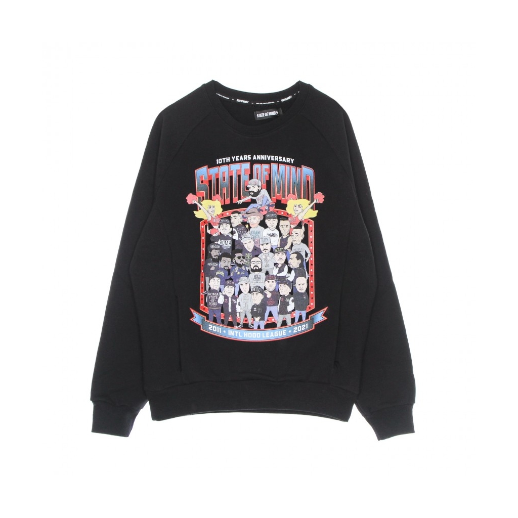 felpa girocollo uomo 10th years anniversary league crewneck BLACK