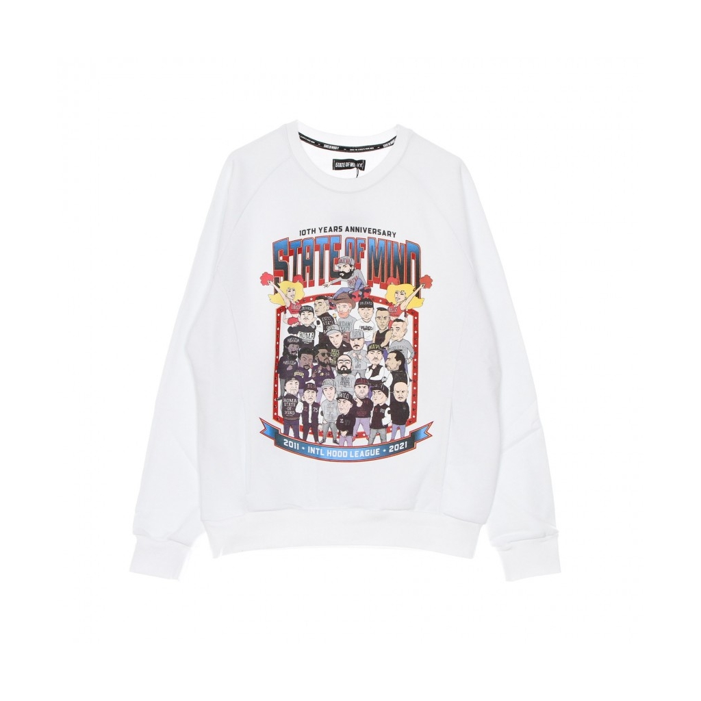 felpa girocollo uomo 10th years anniversary league crewneck WHITE