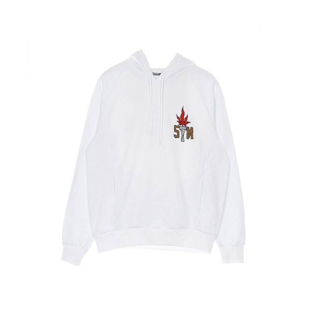 felpa cappuccio uomo street olympics hoodie WHITE