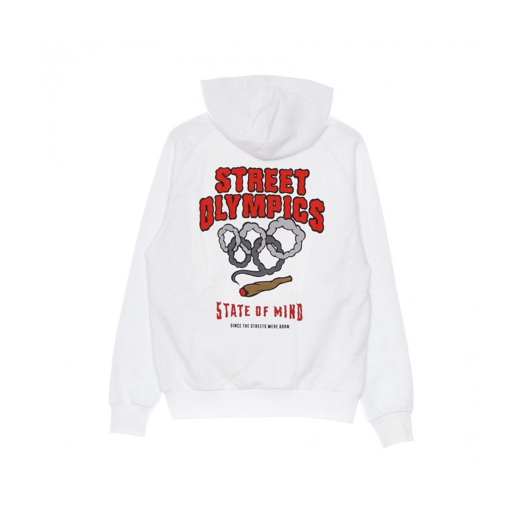 felpa cappuccio uomo street olympics hoodie WHITE