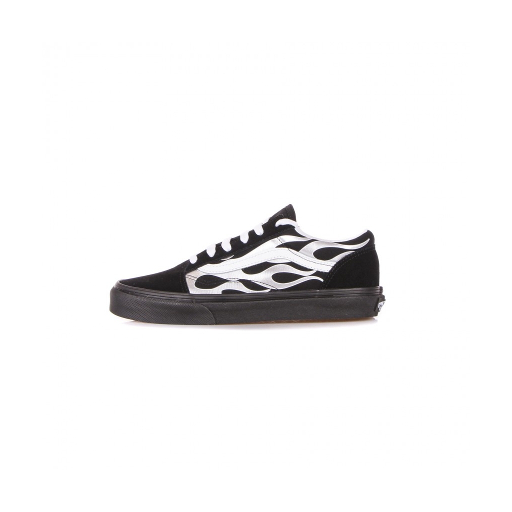 scarpa bassa bambino old skool metallic flame BLACK/SILVER