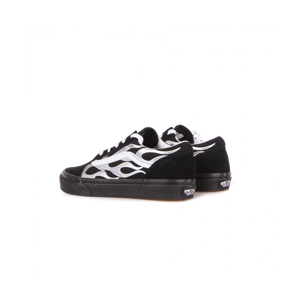 scarpa bassa bambino old skool metallic flame BLACK/SILVER