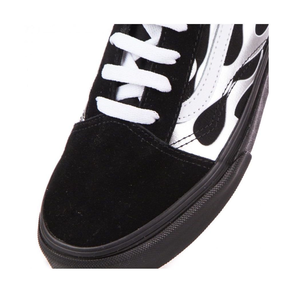 scarpa bassa bambino old skool metallic flame BLACK/SILVER