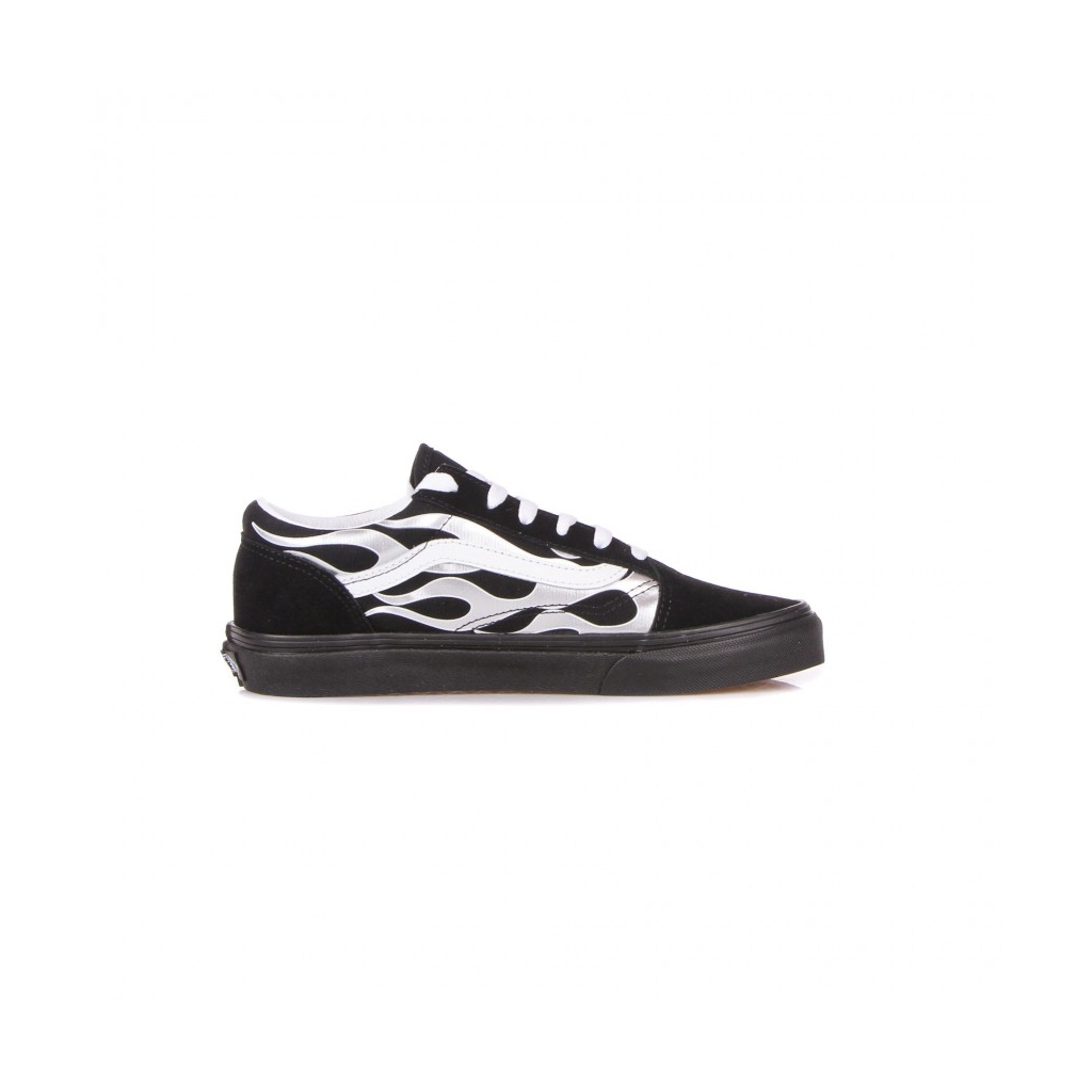 scarpa bassa bambino old skool metallic flame BLACK/SILVER