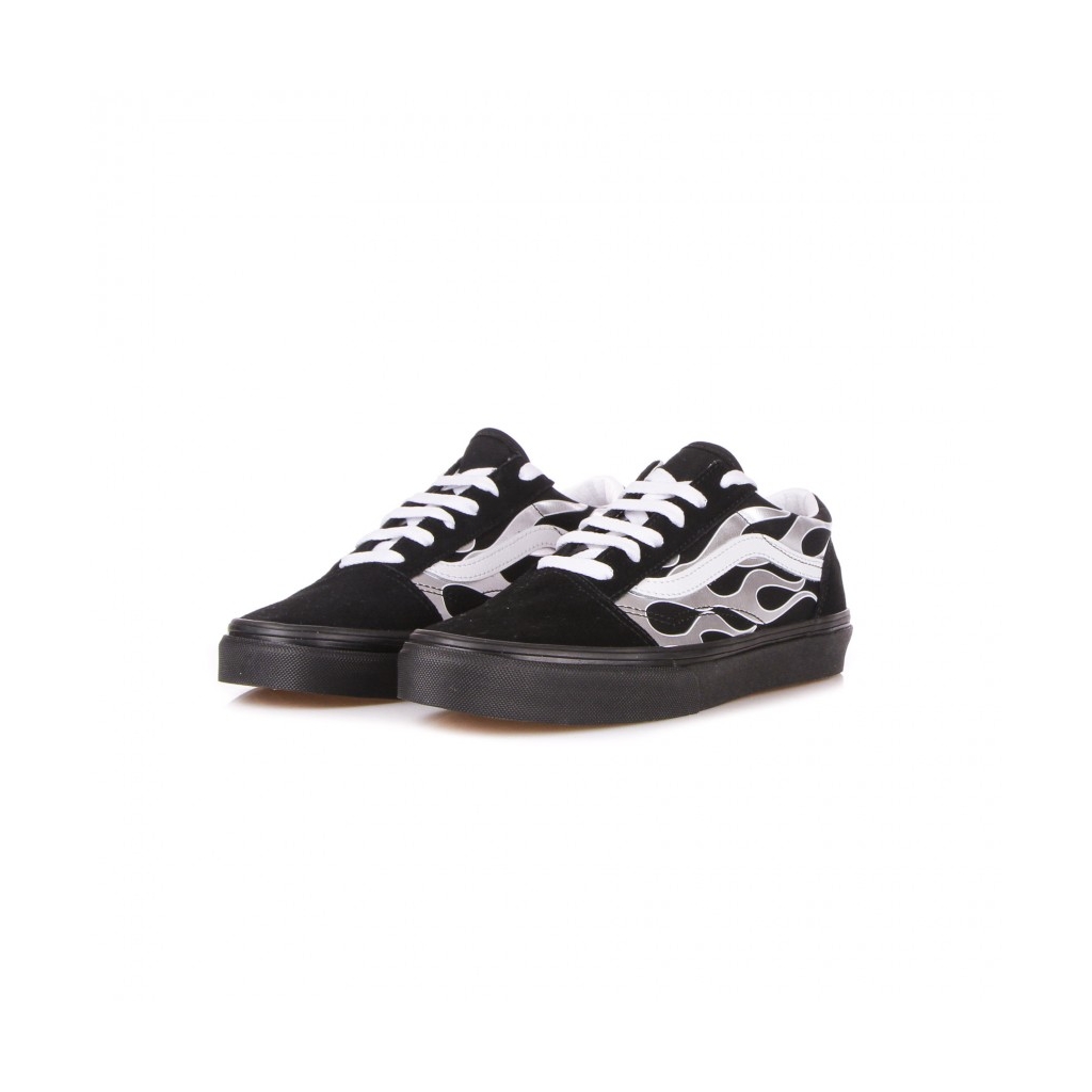 scarpa bassa bambino old skool metallic flame BLACK/SILVER