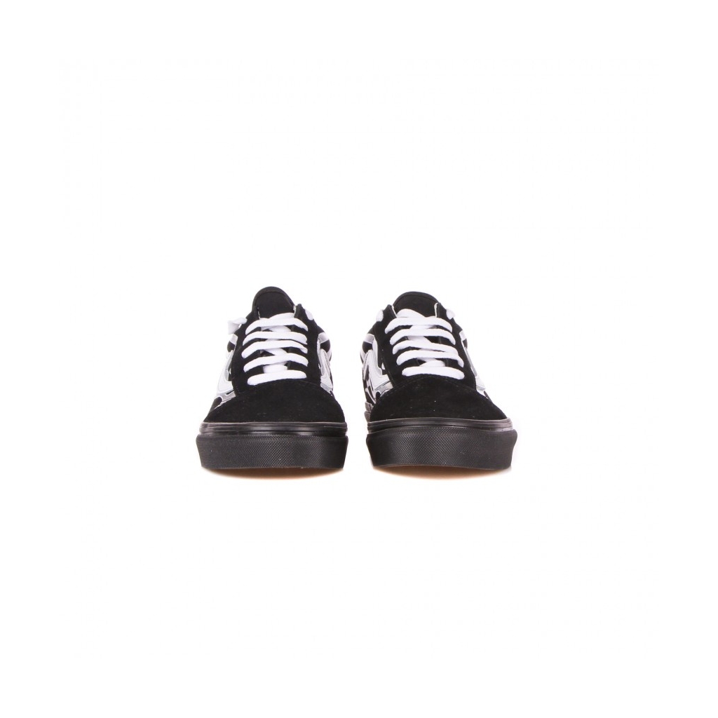 scarpa bassa bambino old skool metallic flame BLACK/SILVER