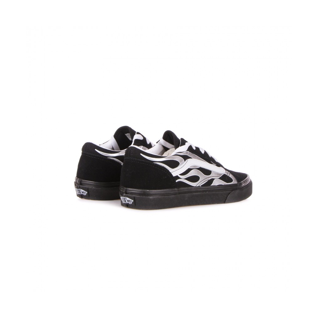 scarpa bassa bambino old skool metallic flame BLACK/SILVER