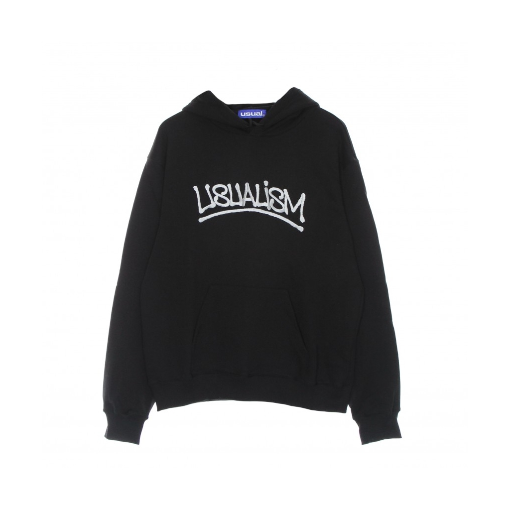 felpa cappuccio uomo usualism hoodie BLACK