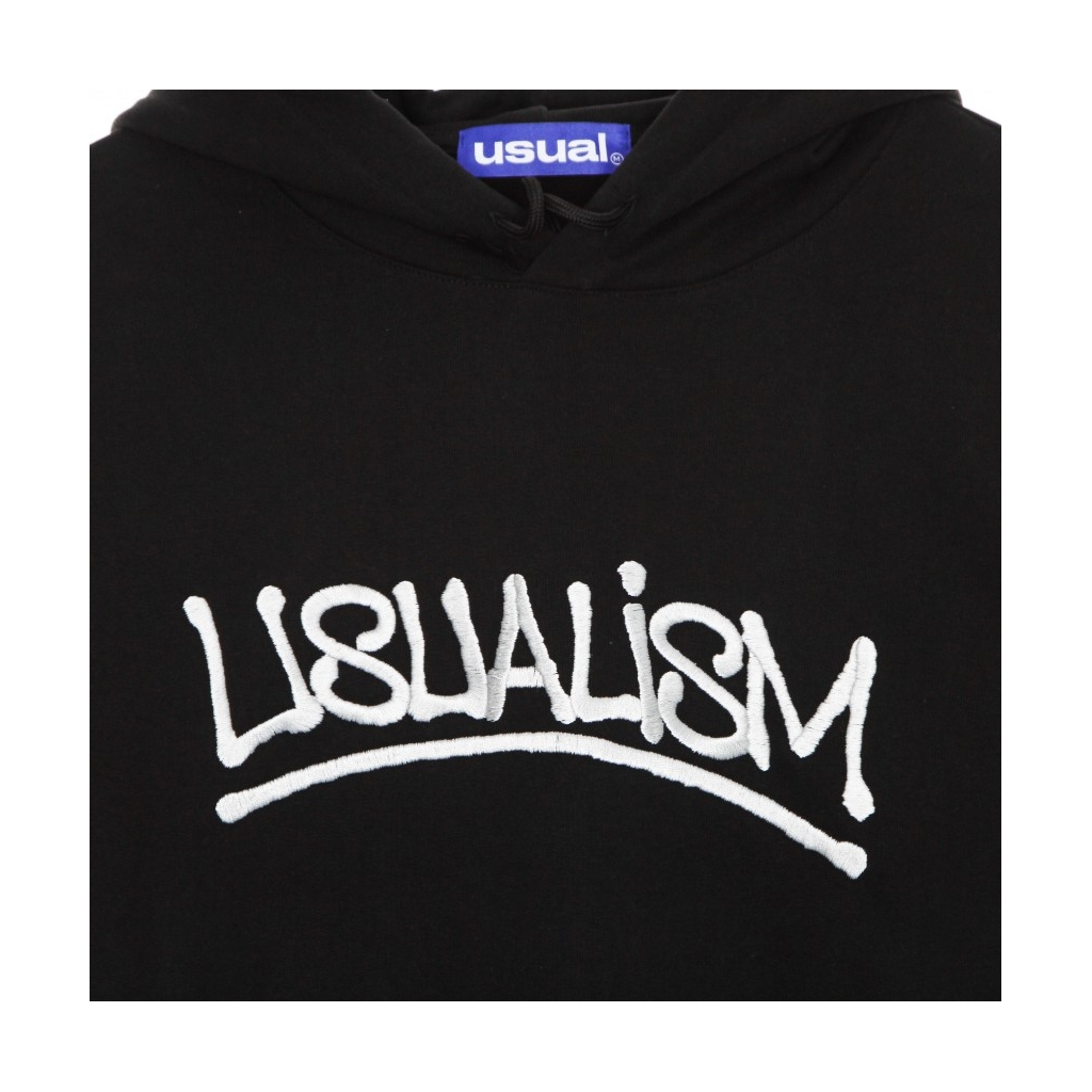 felpa cappuccio uomo usualism hoodie BLACK