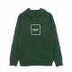 felpa cappuccio uomo box logo DARK GREEN