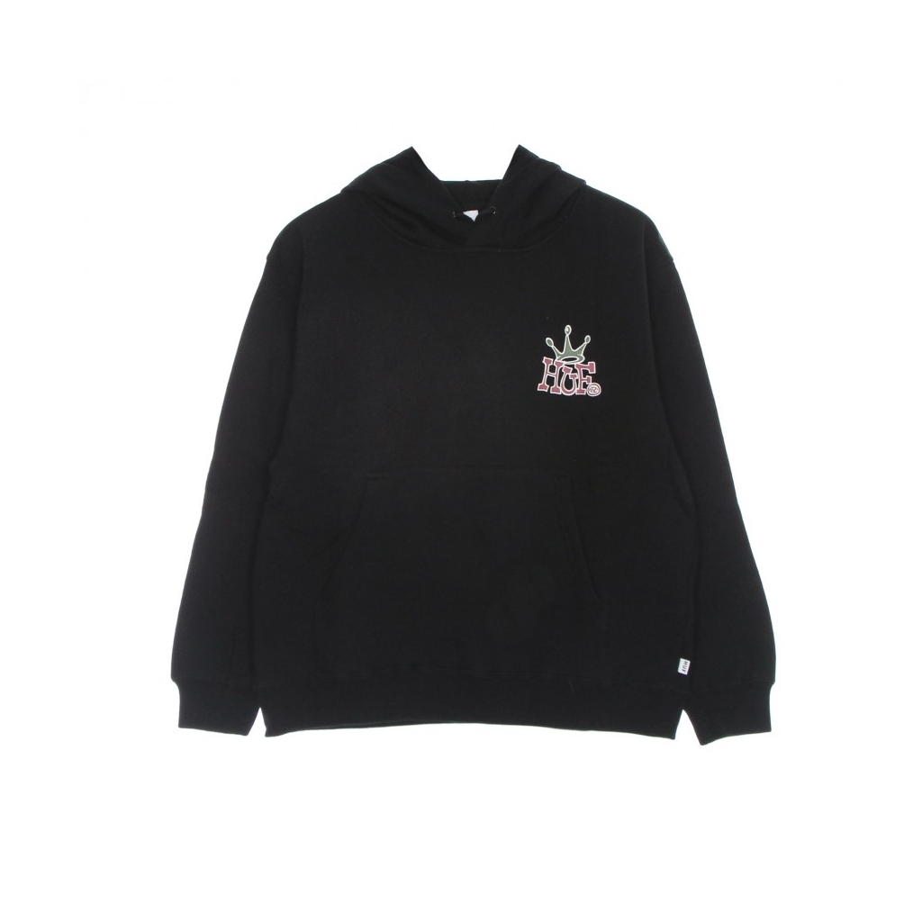 felpa cappuccio donna huf crown po hoodie BLACK