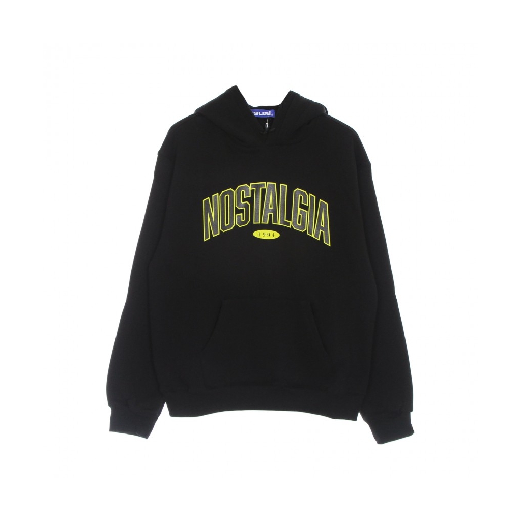 felpa cappuccio uomo college hoodie BLACK