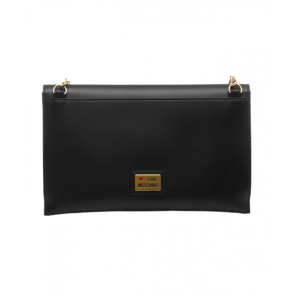 Pochette nera da donna con logo lettering placcato - MOSCHINO - Pavidas