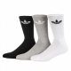 calza media uomo cushioned trefoil crew socks WHITE/MEDIUM GREY HEATHER/BLACK