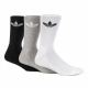 calza media uomo cushioned trefoil crew socks WHITE/MEDIUM GREY HEATHER/BLACK