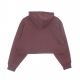 felpa cappuccio corta donna short hoodie QUIET CRIMSON