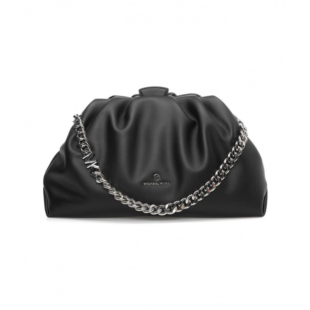 Michael kors black hot sale leather clutch