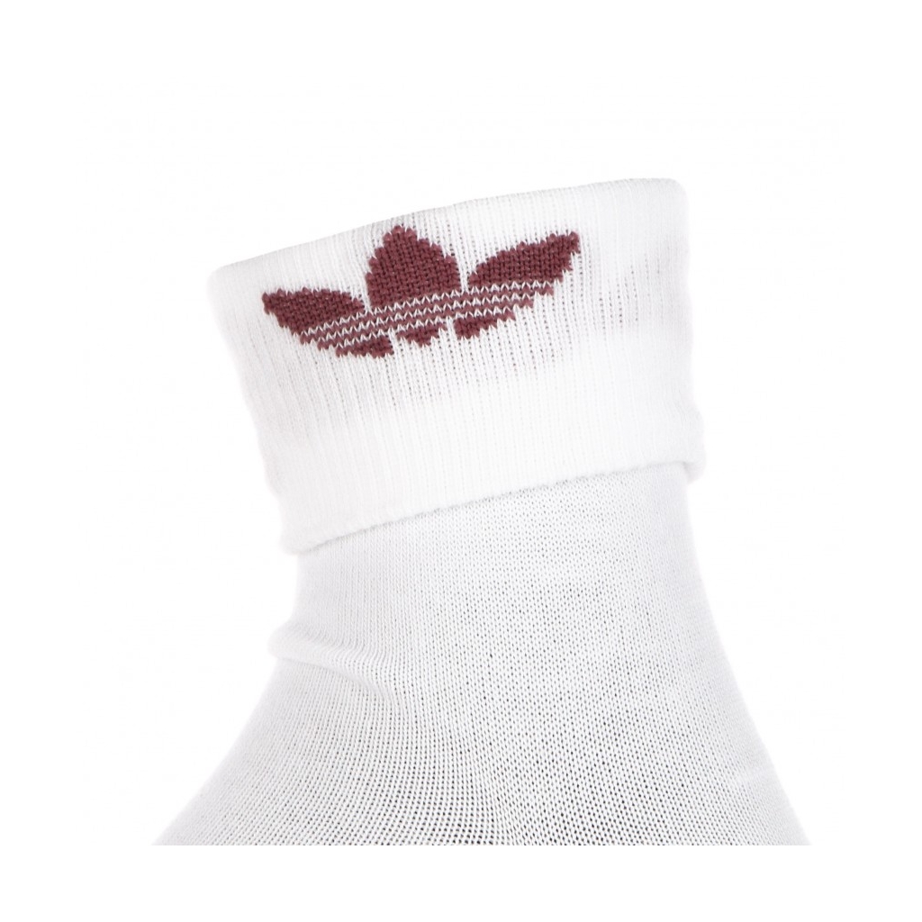 calza media uomo fold cuff crew WHITE/QUIET CRIMSON