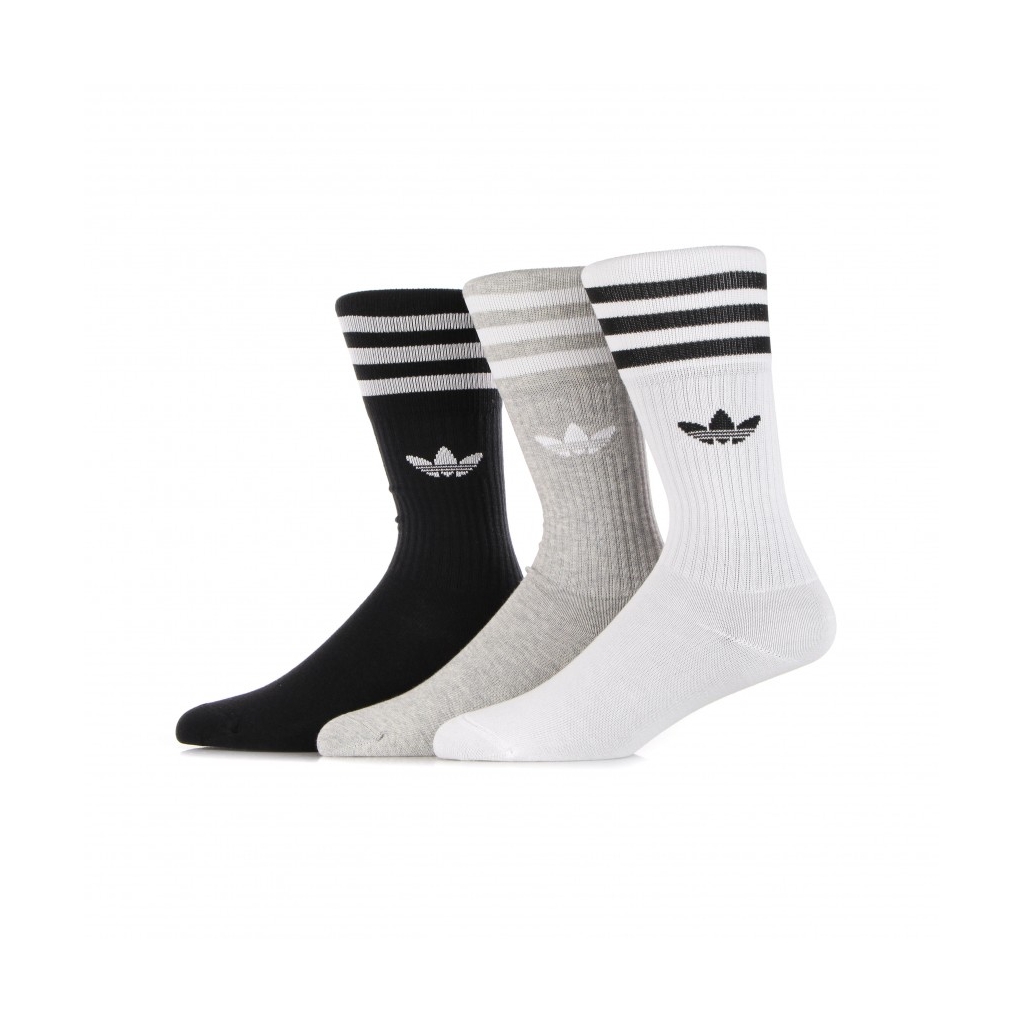 calza media uomo solid crew socks WHITE/MEDIUM GREY HEATHER/BLACK