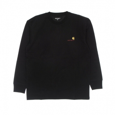 maglietta manica lunga uomo american script l/s tee BLACK