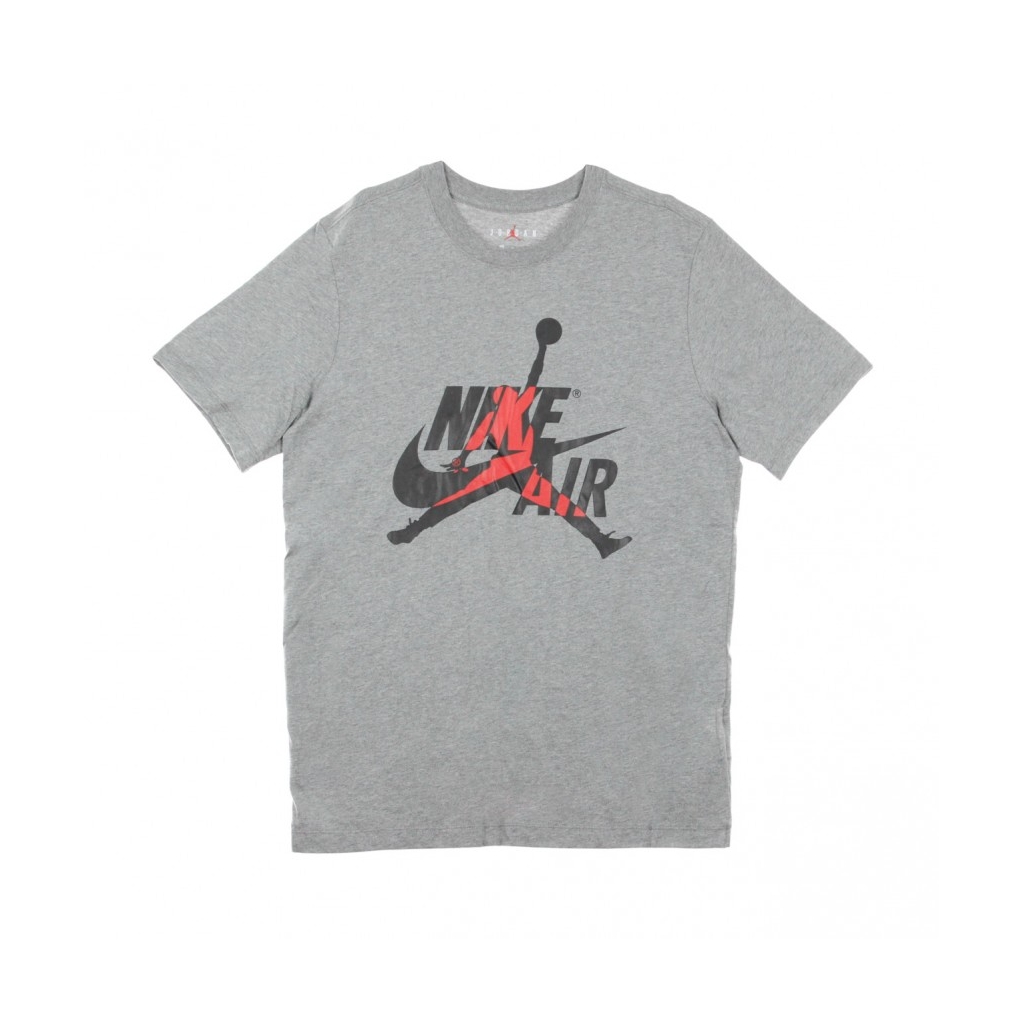 maglietta uomo jm classics crew CARBON HEATHER/GYM RED