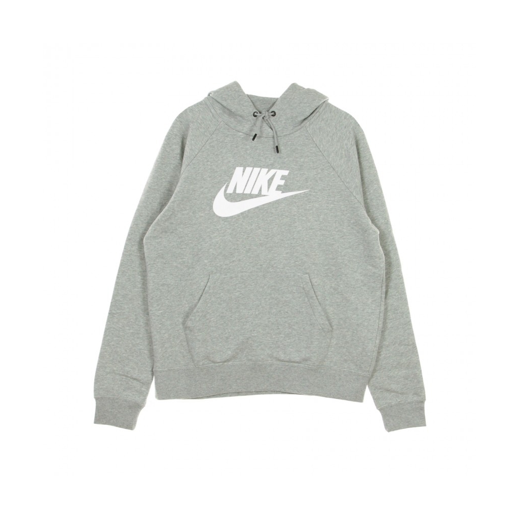 felpa cappuccio donna essential hoodie DARK GREY HEATHER/MATTE SILVER/WHITE