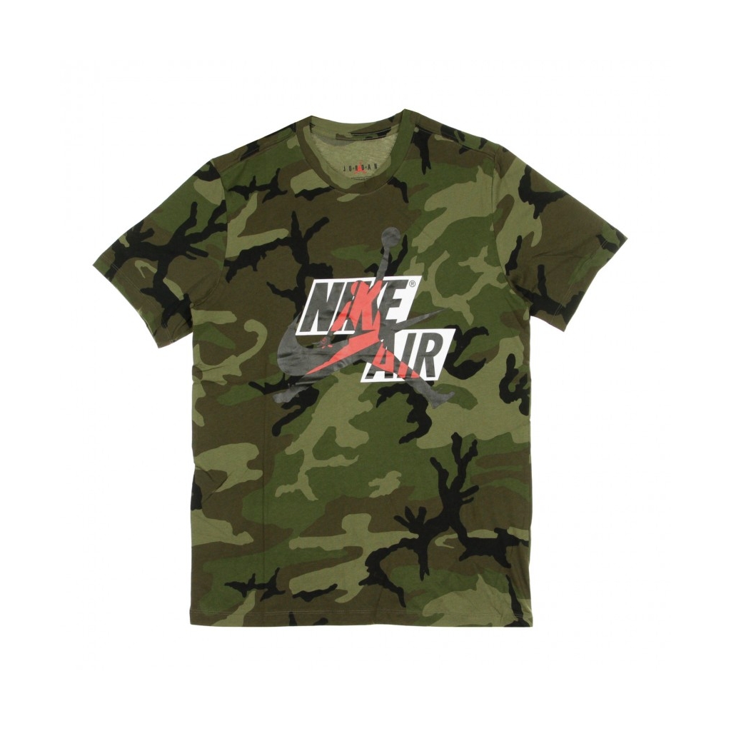 maglietta uomo jumpman classics MEDIUM OLIVE/CAMO PRINT/GYM RED