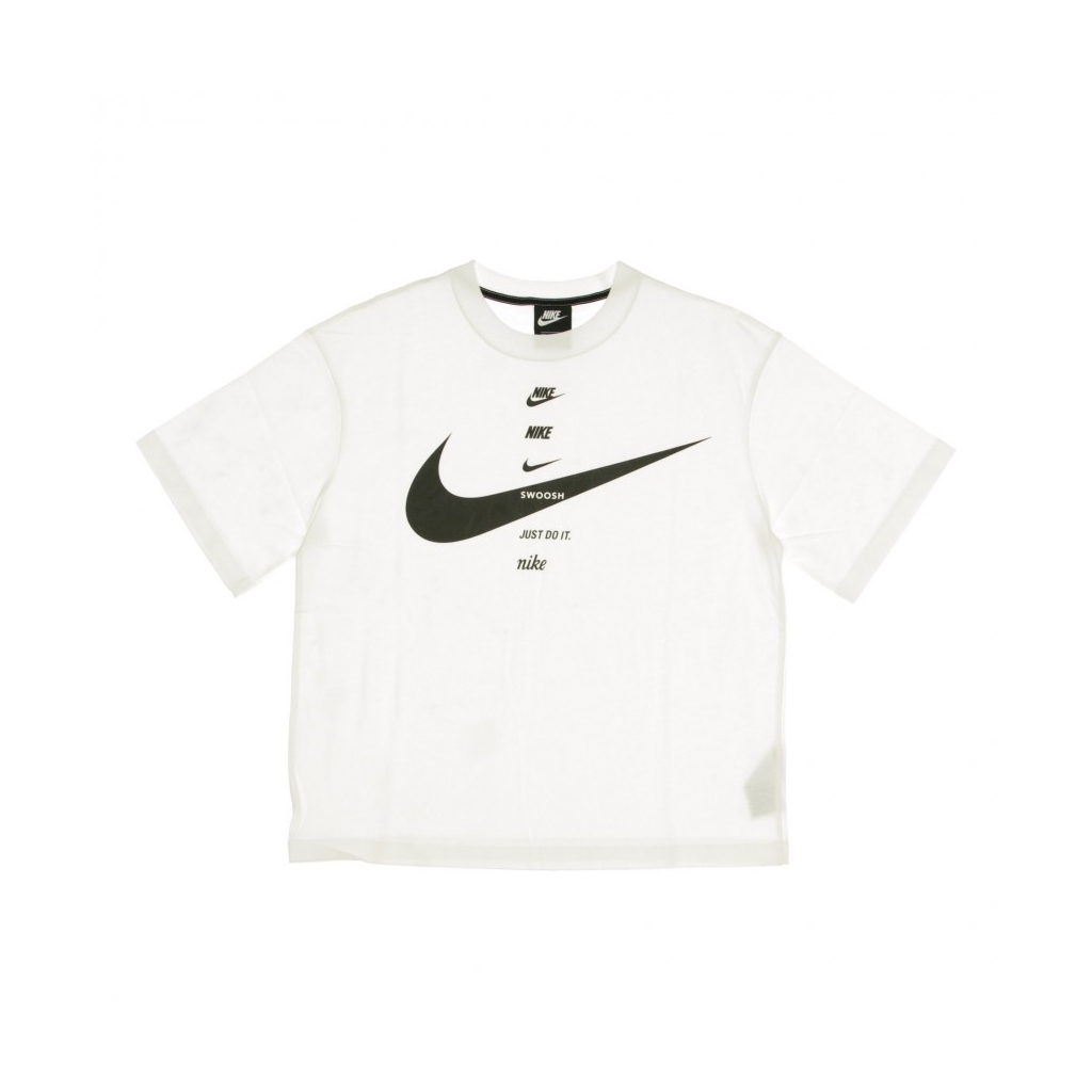 maglietta donna swoosh top WHITE/BLACK