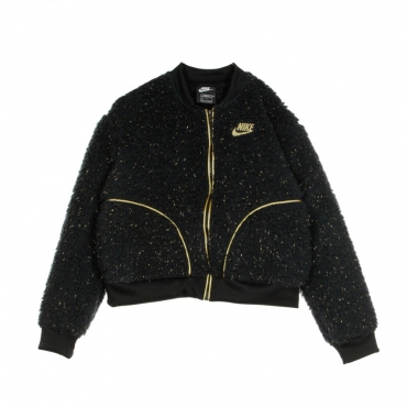 giubbotto bomber corto bambino sportswear sherpa shine BLACK/CLUB GOLD/ROSE GOLD