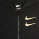 felpa cappuccio zip bambino sportswear swoosh BLACK/BLACK/METALLIC GOLD