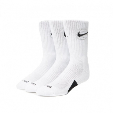 calza media uomo everyday basketball socks WHITE/BLACK