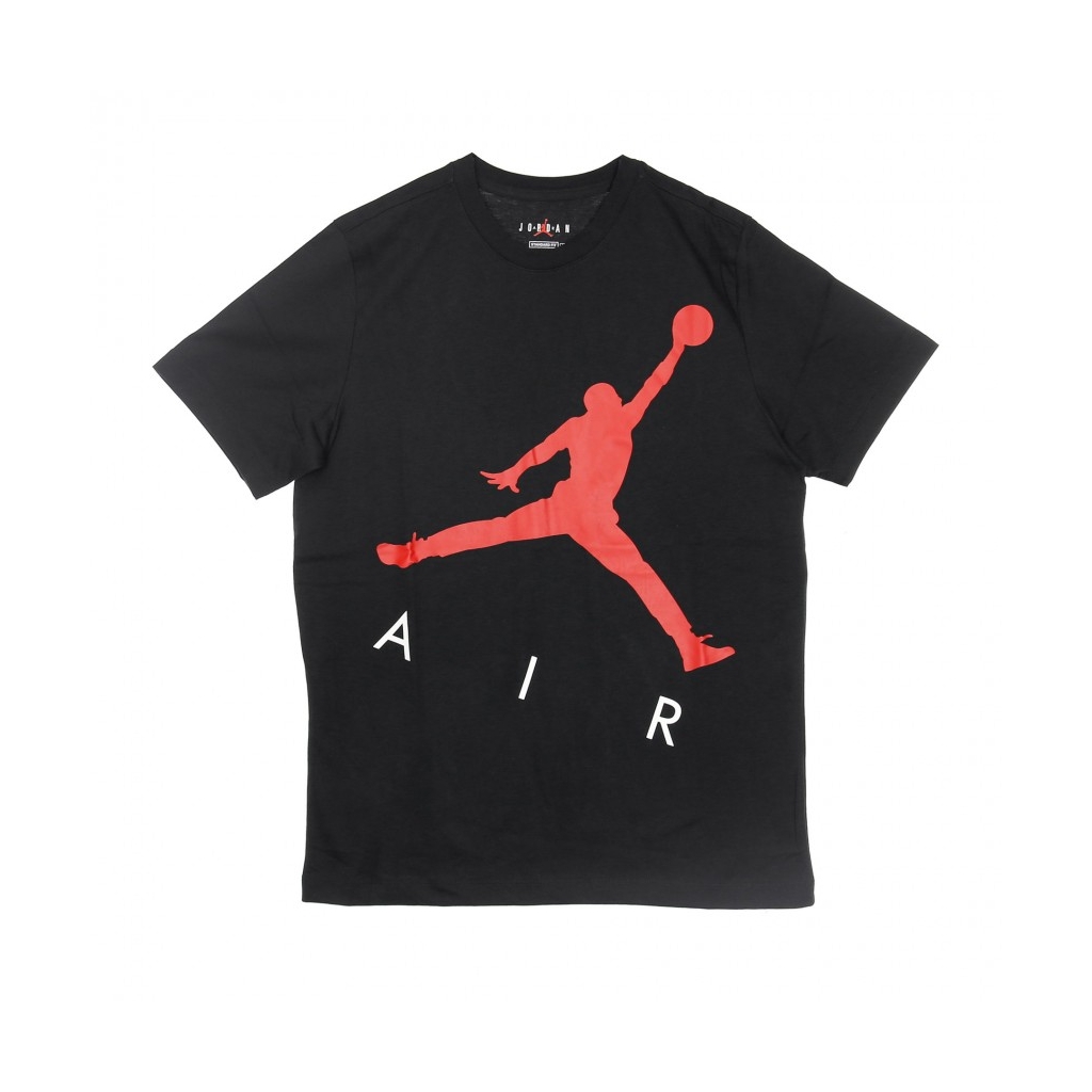 maglietta uomo jumpman air hybrid crew BLACK/GYM RED