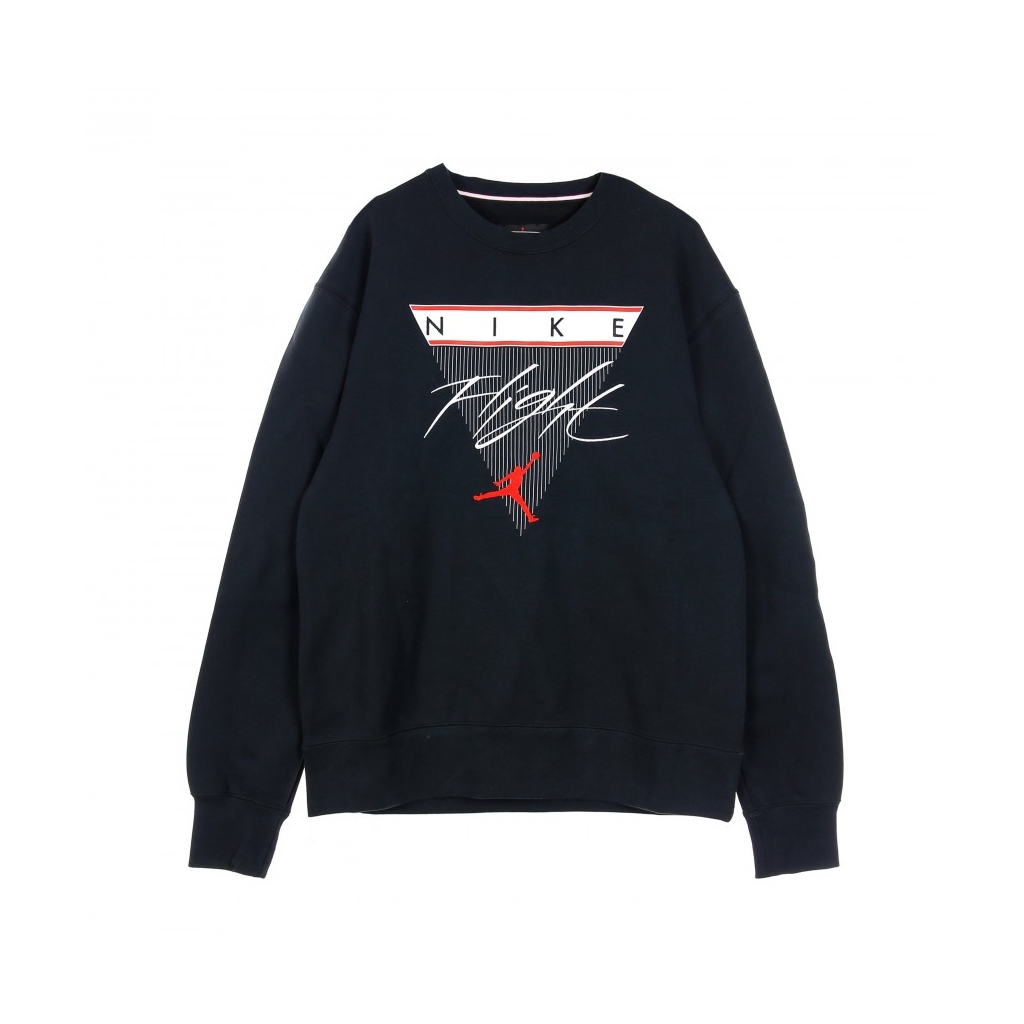 felpa girocollo uomo graphic fleece crew BLACK