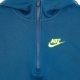 felpa cappuccio zip ragazzo sportswear club hoodie GREEN ABYSS/DEEP OCEAN/BLACK/VOLT