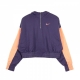 felpa cappuccio corta donna w sportswear icon clash hoodie zip DARK RAISIN/CRIMSON BLISS/BRIGHT MANGO