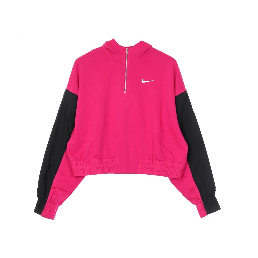 felpa cappuccio corta donna w sportswear icon clash hoodie zip FIREBERRY/BLACK/WHITE