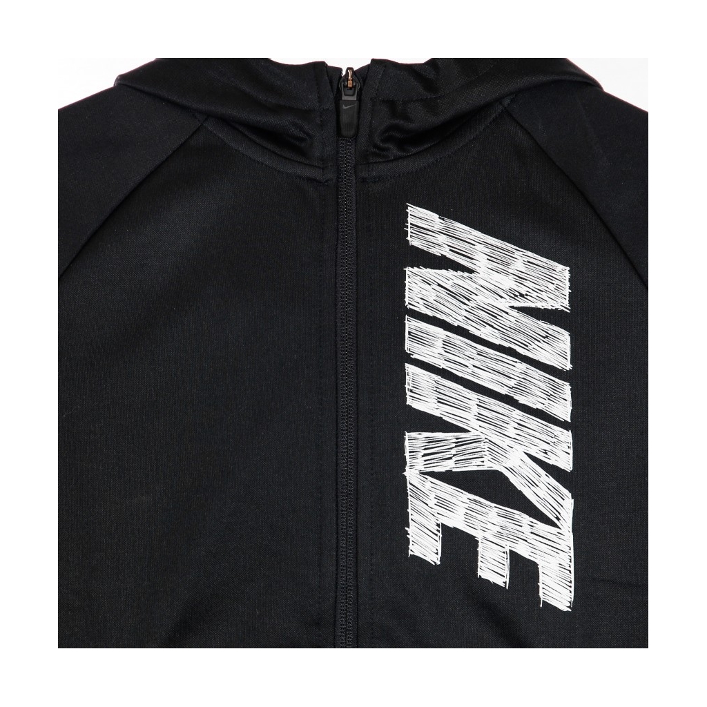 felpa cappuccio zip bambino therma gfx hoodie BLACK/WHITE