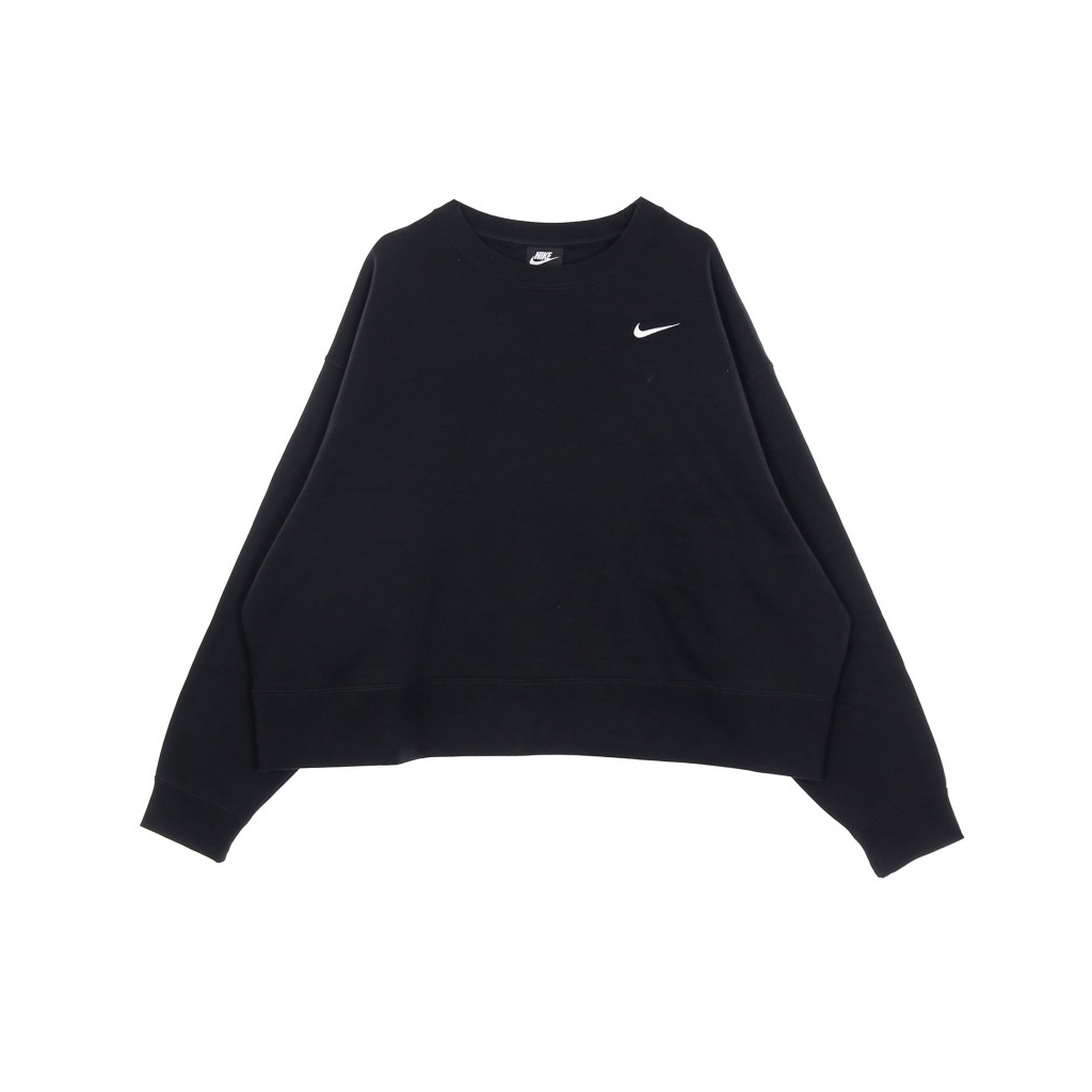 felpa girocollo donna sportswear crew trend plus BLACK/WHITE