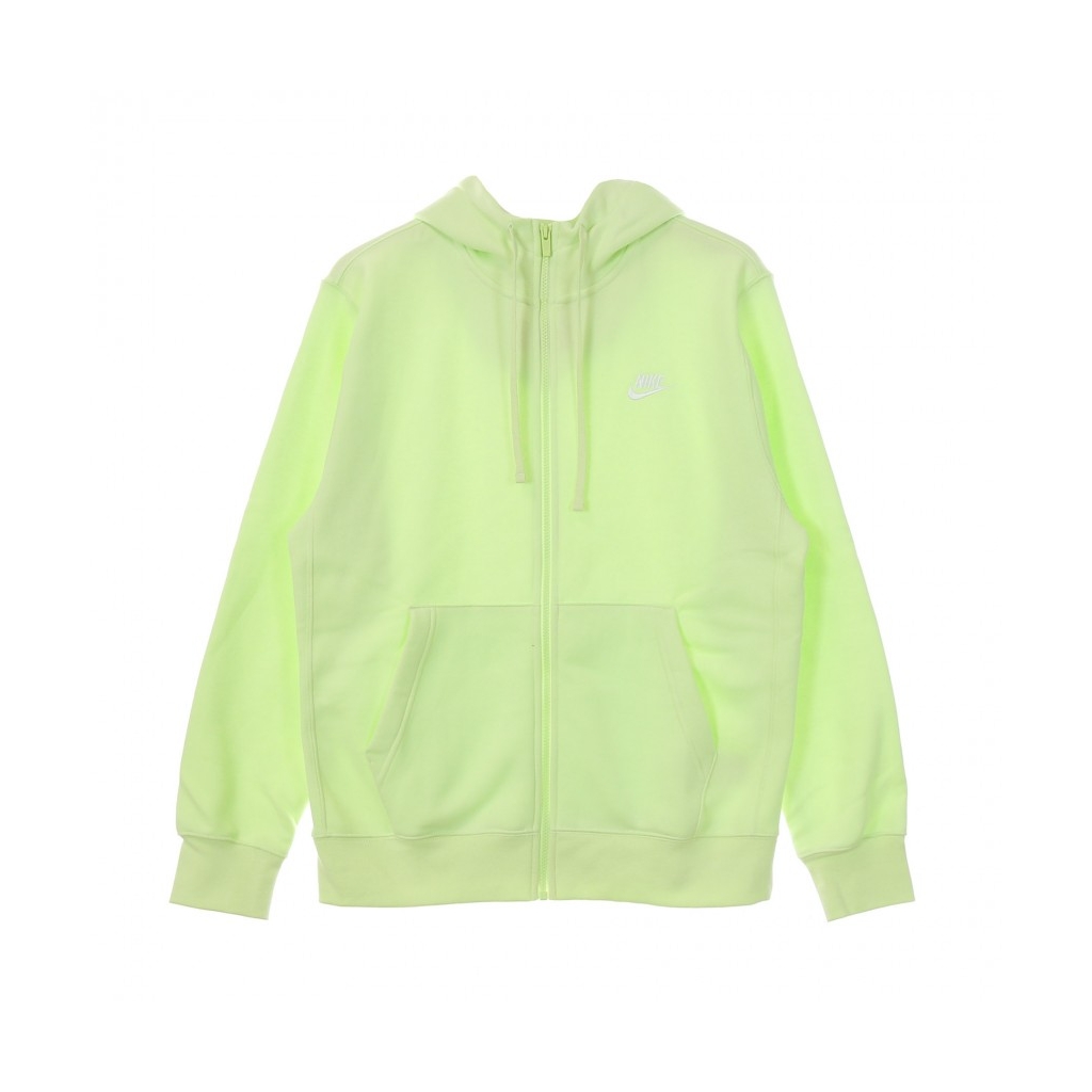 felpa cappuccio zip uomo sportswear club hoodie LT LIQUID LIME/LT LIQUID LIME/WHITE