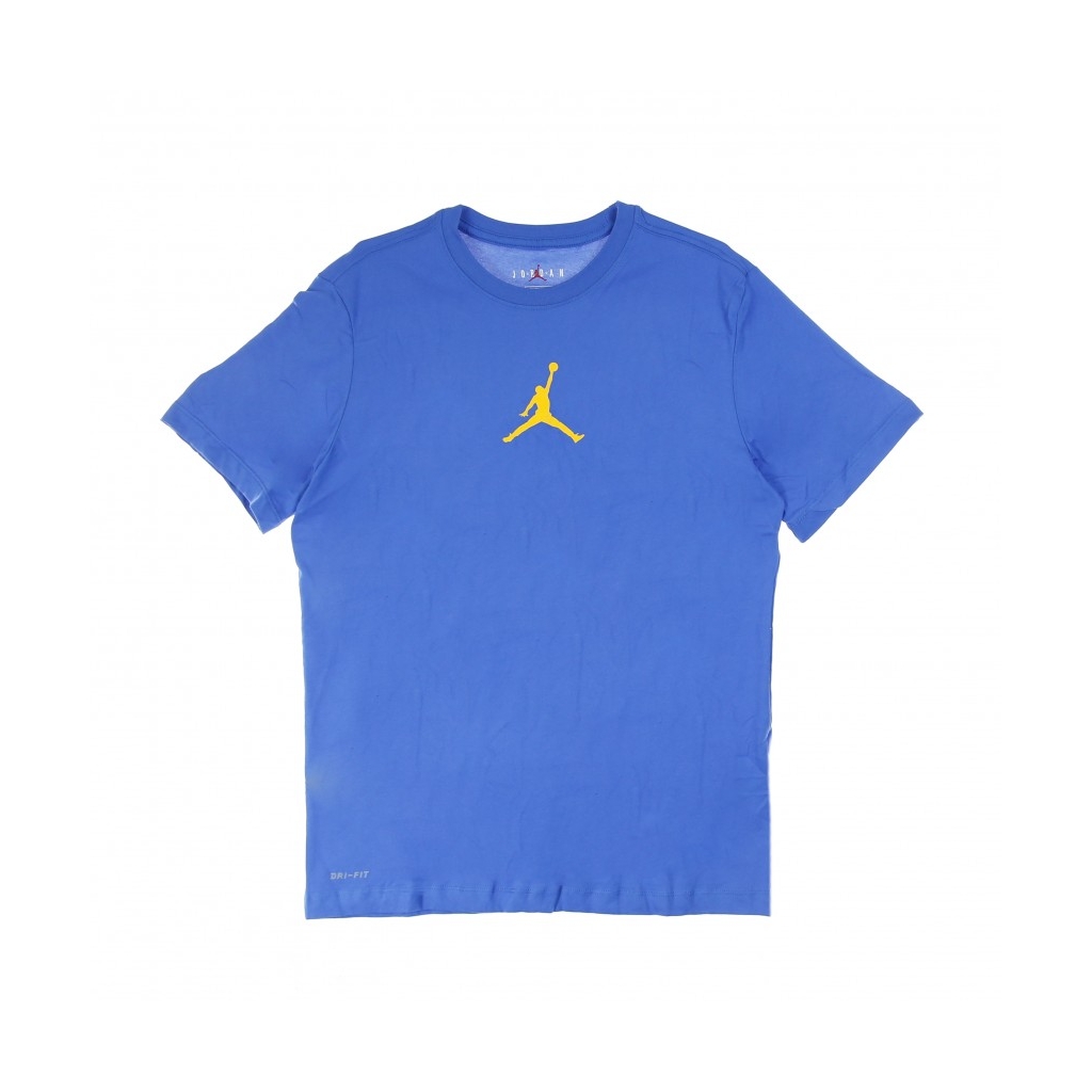 maglietta uomo m jumpman dry fit ss crew SIGNAL BLUE/UNIVERSITY GOLD