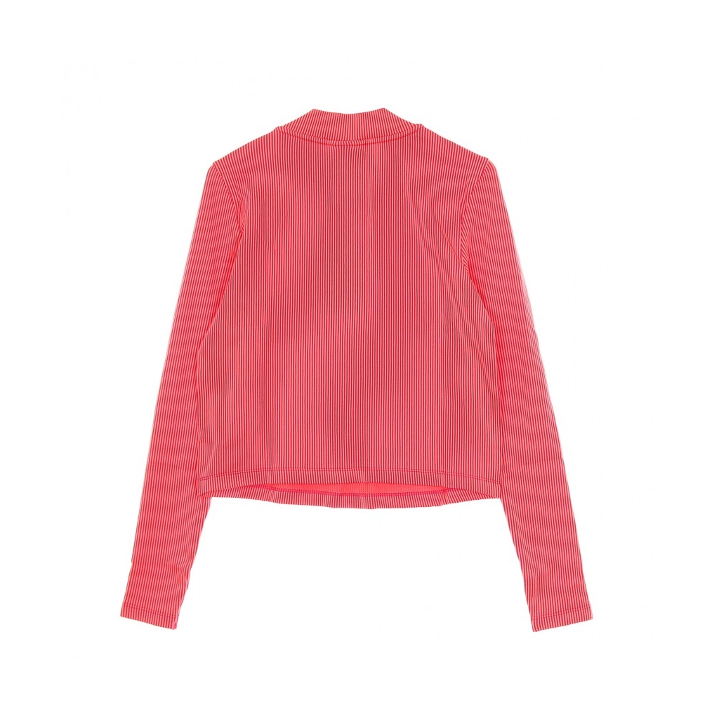 maglietta manica lunga donna w sportswear air mock l/s rib FIREBERRY/BRIGHT MANGO/WHITE