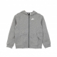 felpa cappuccio zip bambino hoodie club CARBON HEATHER/SMOKE GREY/WHITE